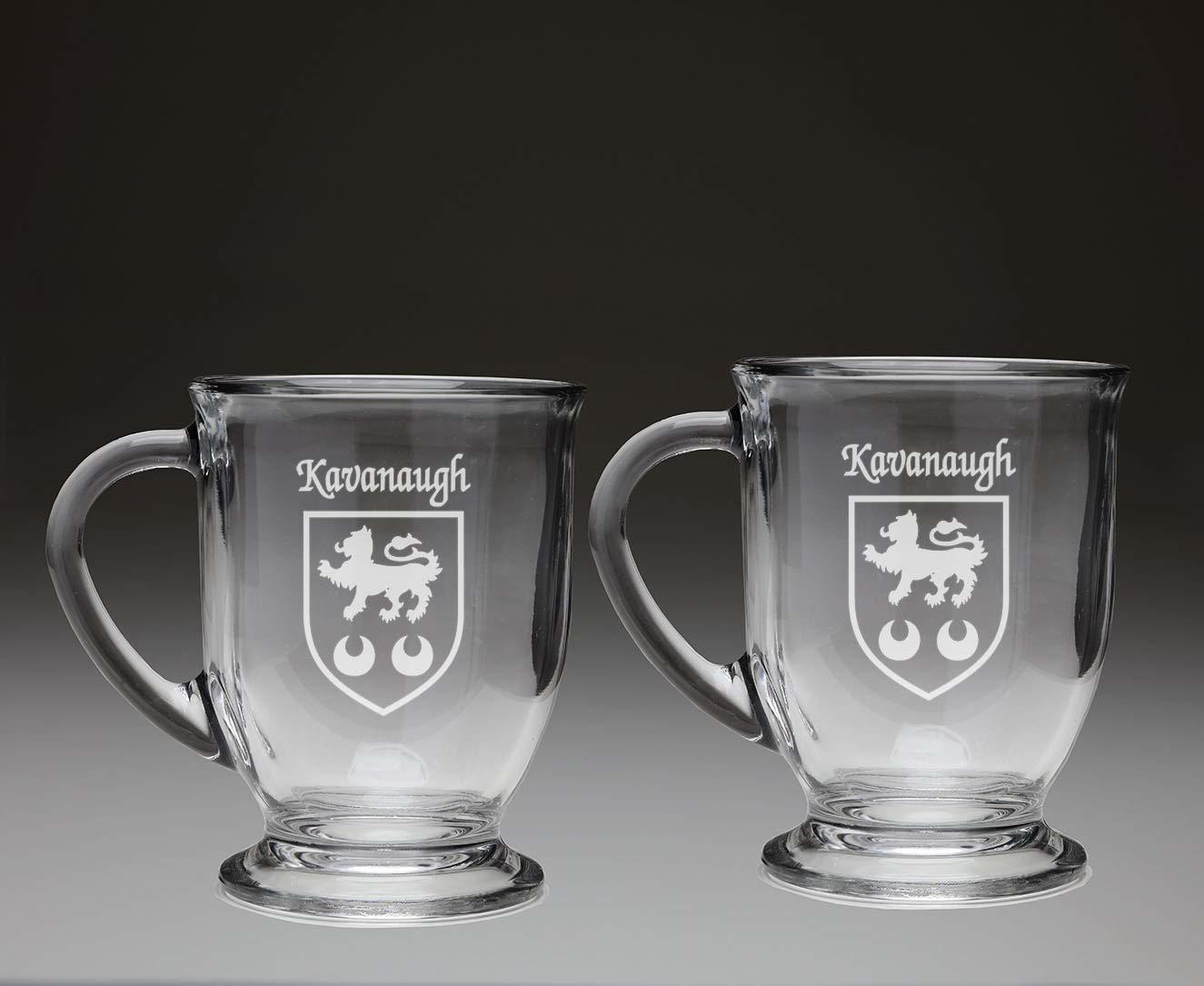 Primary image for Kavanaugh Irish Coat of Arms Glass Coffee Mugs - Set of 2