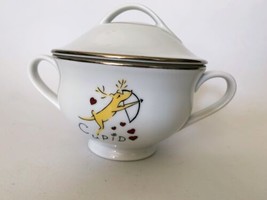 Pottery Barn REINDEER Sugar Bowl w/Lid Cupid - £39.56 GBP