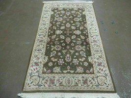 3x5 Handmade Indian Jaipur Wool Rug Vintage Carpet Hand Knotted Floral Allover - £352.49 GBP