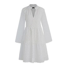 NWT Womens Size Medium J. Crew White Tiered Popover Dress in Embroidered Eyelet - £47.00 GBP