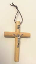 Round Olive Wood Cross 4.7/8&quot; New from Jerusalem - £9.48 GBP