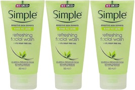 Simple Kind to Skin Refreshing Facial Gel Wash, 5.07 Ounce / 150 Ml (Pack of 3) - £23.72 GBP