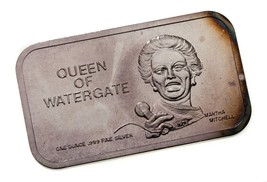 Queen of Watergate Martha Mitchell 1 oz Silver Art Bar By Colonial Mint - £51.33 GBP