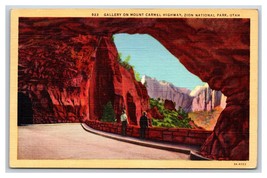 Gallery on Mt Carmel Highway Zion National Park Utah UT Linen Postcard N19 - £1.52 GBP