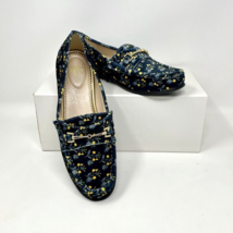 CAbi Womens Carnaby Navy Blue Floral Velvet Loafer Mules #6005 Size 7 NEW - £31.11 GBP