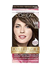 L&#39;oreal Paris Excellence Crème Mocha Ash Brown 5AB Permanent Hair Color - £8.70 GBP