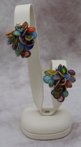 Multi Color Glass Bead And Faux Pearl Earrings - £23.98 GBP