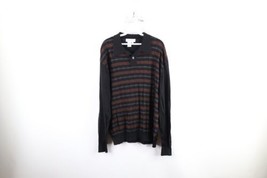 Vintage 90s Coogi Style Mens Large Ed Bassmaster Striped Knit Collared Sweater - £47.44 GBP