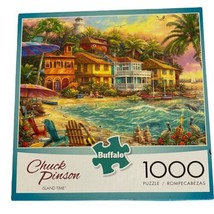 Buffalo Jigsaw Puzzle Island Time Chuck Pinson 1000 Pieces Beach Houses Complete - £13.16 GBP