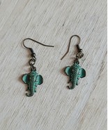 Vintage Earrings Costume Jewelry Handmade Elephant Charm  B64 - $19.99