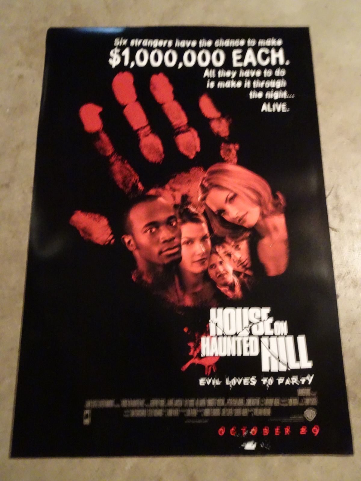HOUSE ON HAUNTED HILL - MOVIE POSTER WITH TAYE DIGGS &amp; ALI LARTER - $20.00