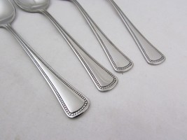 NEW 4 Oneida stainless steel teaspoons Needlepoint-Beaded Artistry 6&quot; - £15.30 GBP
