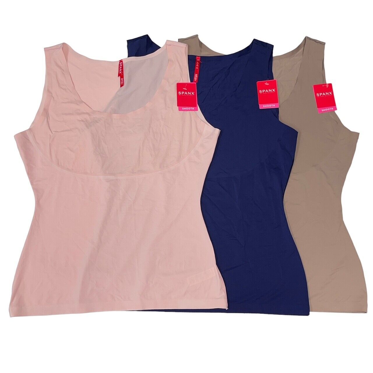 Primary image for Spanx Cami Tank Shaping Top Pink Blue Brown Smooths Trust Your Thinstincts 1069