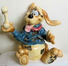 Ceramic  Dog with Bone Luminiary 8.5 In - £20.24 GBP