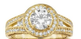 Women&#39;s Round Pave CZ Bridal Set 14k Gold Color Size 7 Cubic Zirconia St... - $90.65 CAD