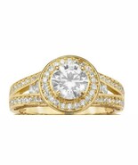 Women&#39;s Round Pave CZ Bridal Set 14k Gold Color Size 7 Cubic Zirconia St... - €57,92 EUR