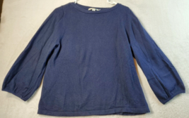 Boden Blouse Top Womens Size 14 Blue Knit Long Casual Sleeve Round Neck Pullover - £12.58 GBP