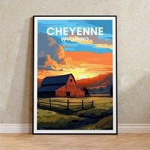 Cheyenne Travel Poster, Wyoming Wall Art, Cheyenne Print, Cheyenne Poster, Ranch - £14.34 GBP+