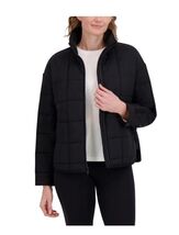 Roxy Womens Quilted Jacket Black Pockets Oversized Boxy Lightweight Lined - $54.99