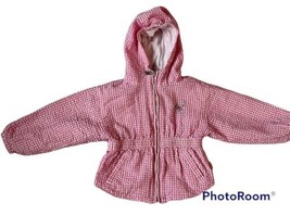 Vintage Toddler Girls Oshkosh  Jacket Size 18 Months Pink Gingham  Seersucker - £11.29 GBP