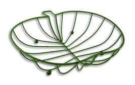 Zeckos Metal Wire Distressed Finish Green Apple Shaped Basket - £12.59 GBP
