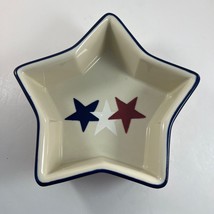 Hartstone Pottery American Star Bowl Dish Star Shaped Red White Blue USA Made - £15.78 GBP