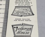 Vintage Matchbook Cover The Jefferson House  Restaurant Quincy FL  gmg  ... - $12.38