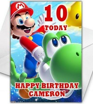 SUPER MARIO Birthday Card - Personalised - Mario Birthday Card - NIntendo - £3.24 GBP