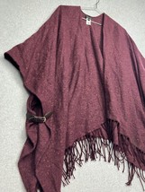 Talbots Womens Fringed Shawl Poncho Cape Tweed Sweater Knit Size M/L Boho Classy - £22.04 GBP