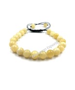 Natural Honey Calcite 8x8 mm Round Beads Thread Bracelet TB-10 - £7.44 GBP