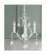 Livex Lighting Caterina 3-Light Antique White Transitional Crystal Chand... - $268.42 CAD