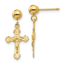 14k Polished Crucifix Post Earrings REL179 - $187.47