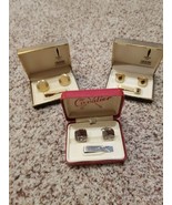 Vintage Gold Swank Cufflinks &amp; Tie Bar Sets &amp; Cavalier Silver Cufflinks ... - £30.86 GBP