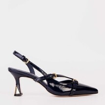 The Atlantic Navy Blue Leather Slingback Women Sandal image 5