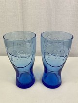 Two (2) Blue Cobalt McDonalds Coca-Cola Glasses Dated 1961 On the Glass - L@@K ! - £11.65 GBP