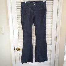 Ann Taylor Loft Corduroy Pants Size 2 Gray Modern Flare Inseam 32.5&quot; Poc... - $17.95