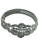 art deco pot metal rhinestones hinges bracelet 7” - €56,57 EUR