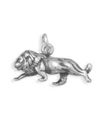 Oxidized 3D King Lion Charm Animal Pendant Unisex Graduated Gift 14K Whi... - £26.14 GBP