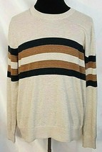GAP  Mens XL Sweater Pullover  Casual Work Activewear beige brown black stripes - £13.25 GBP