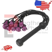 Genuine Leather Flogger , Suede Leather  Purple 09 Rose Tails Heavy Duty... - £16.36 GBP
