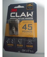3m 3PH45M-3ES Claw Drywall Picture Hanger, Holds 45 Lbs, 3 Hooks And 3 Spot - £10.90 GBP