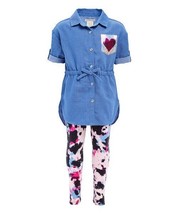MSRP $36 One Step Up Button-Up Tunic &amp; Tie-Dye Leggings Size 2T NWOT - $14.96