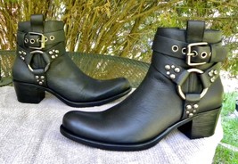 G SERIES Leather Harness Boots -(Cole Haan) Ankle Spots Moto Waterproof ... - €64,98 EUR