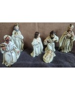 Vintage Nativity Set Holy Family 3 Kings Wiseman 4.5” Japan Wolin See Pi... - $13.46