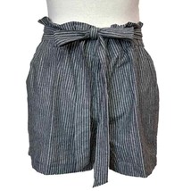 Have Los Angeles Pin Stripped Gray &amp; White Paper Bag Shorts - £19.54 GBP