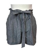 Have Los Angeles Pin Stripped Gray &amp; White Paper Bag Shorts - £19.72 GBP
