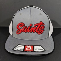 Saints Hat Medium Large Flexfit Gray and Red NCAA - $20.07