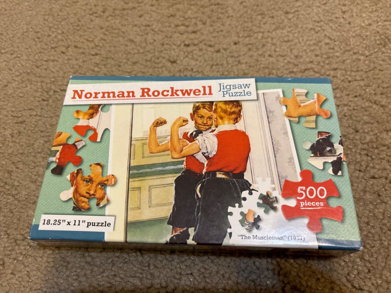 The Muscleman Norman Rockwell 1937 500 piece jigsaw puzzle NEW - $9.49