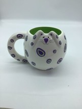 Large Rabbit Mug By Gantz. White With Purple Polka Dots. Pre Owned Easter Bunny - £11.17 GBP