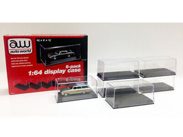 6 Collectible Display Show Cases for 1/64 Scale Model Cars Auto World - $35.99